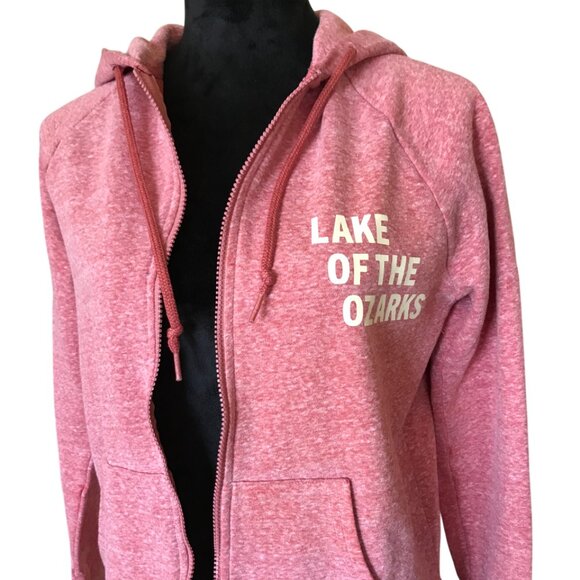 Upcycled Lake of Ozarks Hoodie, M: Zip-Up Sweatshirt, Landmarks Marinas - Picture 8 of 10